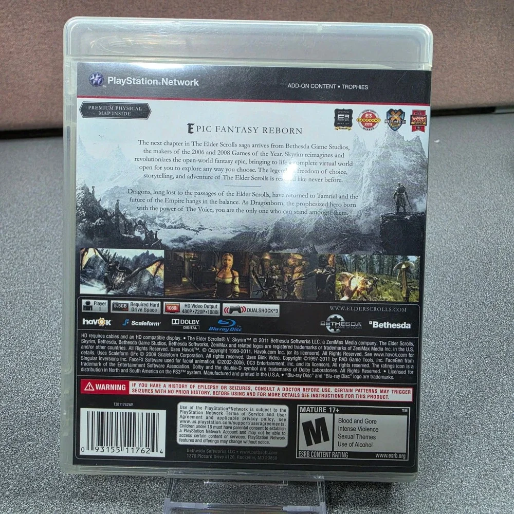 Bethesda The Elder Scrolls V Skyrim PS3 RPG Video Game